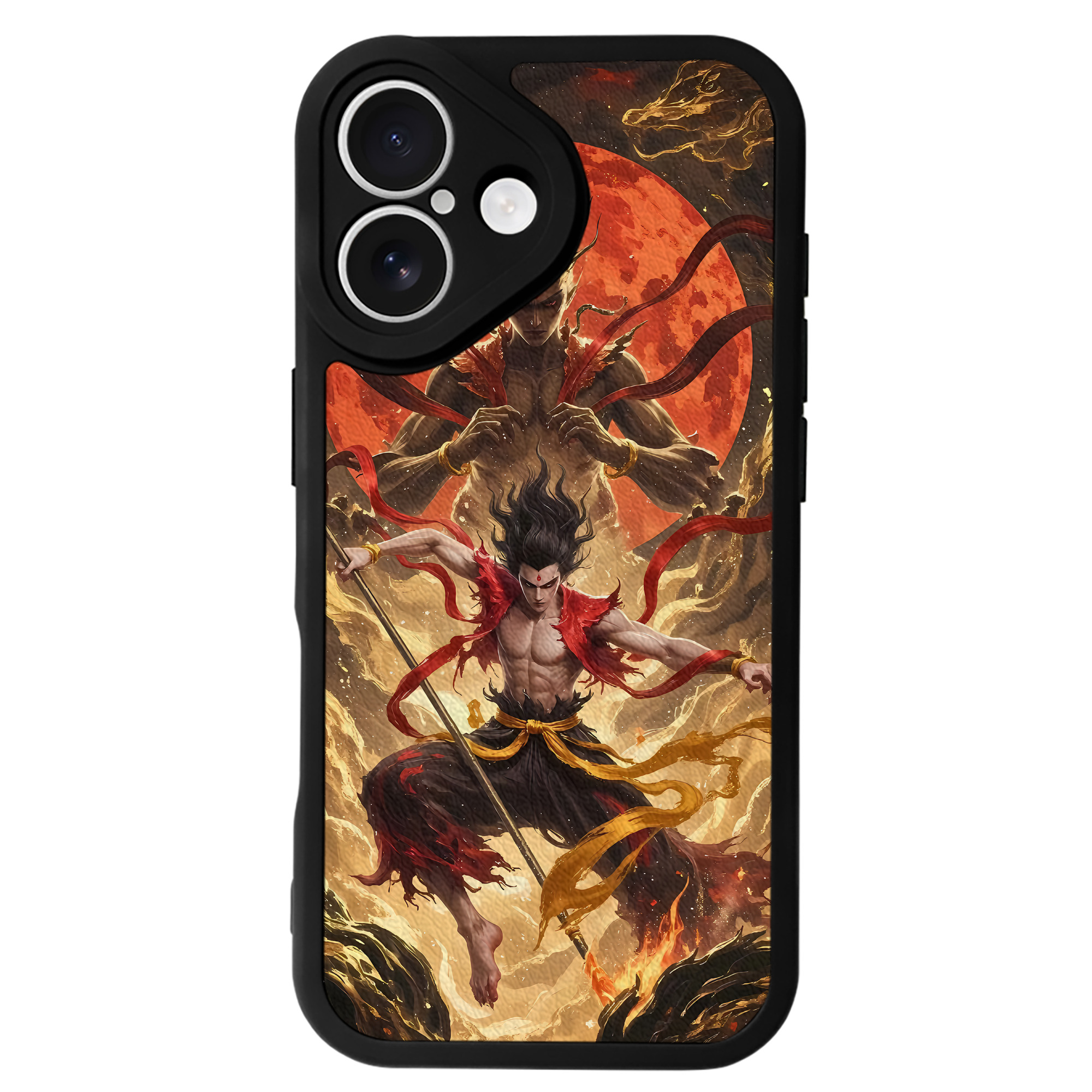 （画像用） Ne Zha 2 ナタ 魔童の大暴れ 【iPhone 16シリーズ対応】シリコンスマホケース（レザー調） 材質：シリコン